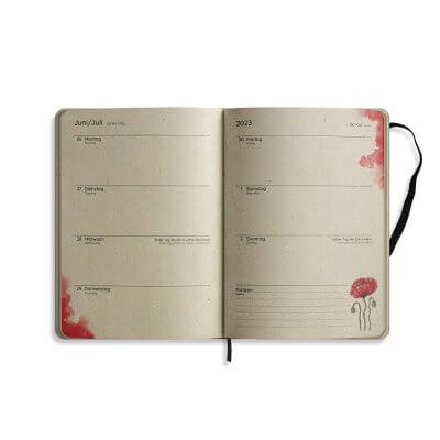 Kalender Graspapier 2023 A5 Wildflower Woche Juni