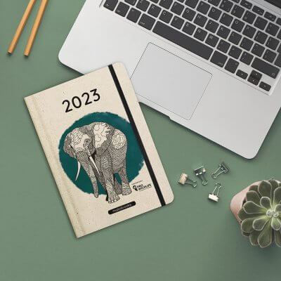 Kalender Graspapier 2023 A5 Wildlife Schreibtisch