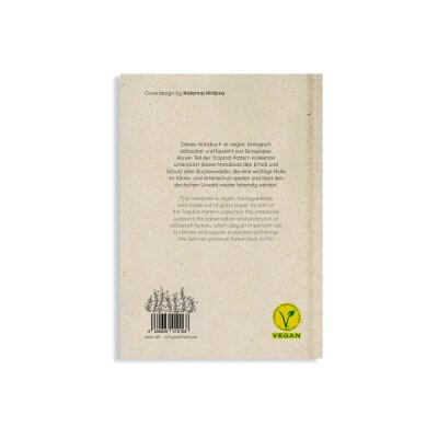 Notizbuch Graspapier Jana A5 Chrysanthemum Rückseite