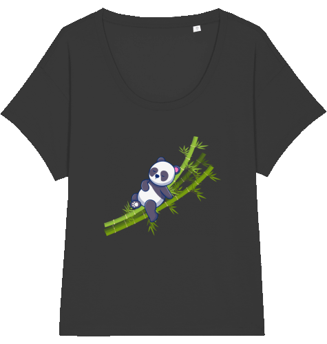 Chiller Nachtshirt Panda - schwarz