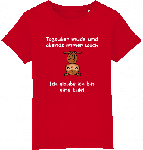 Kinder Shirt Eule in rot