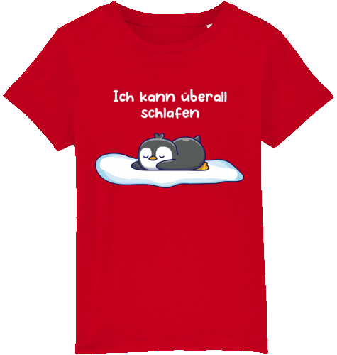Kinder Shirt Pinguin in rot